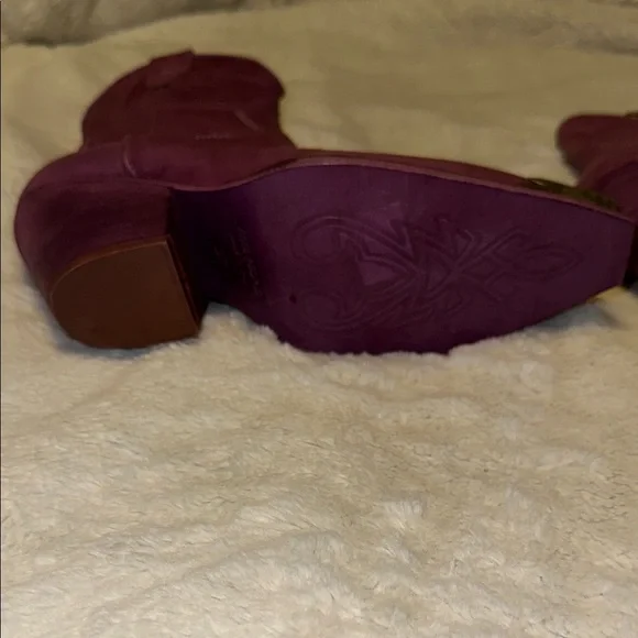 FREE PEOPLE Purple Leather Ankle Boots - Picture 4 of 12
